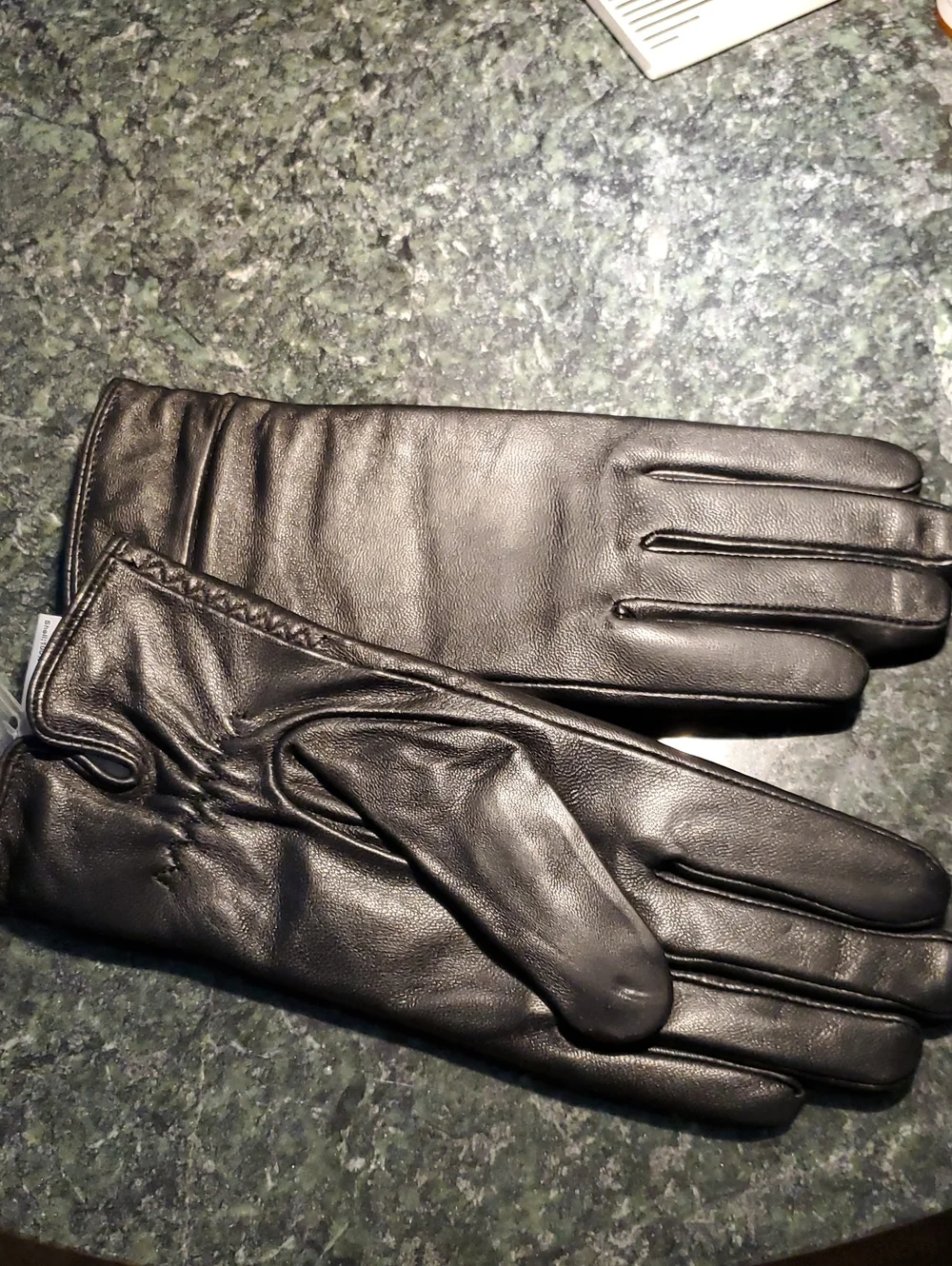 Women Black Leather Gloves